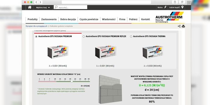 Bezpłatny kalkulator doboru grubości styropianu, fot. Austrotherm